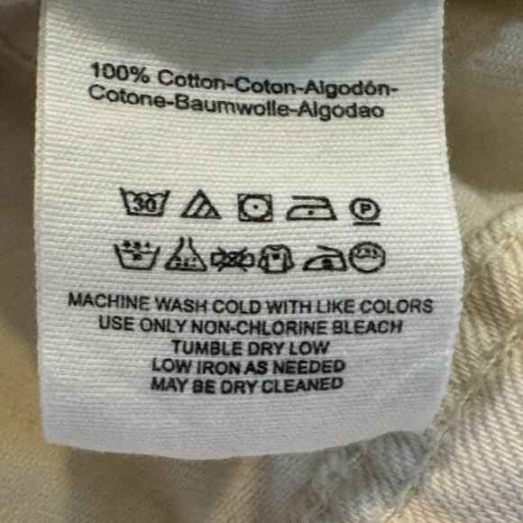 Free People Jean Jacket Size Medium Off‎ White Denim Button Front Long Sleeve - Picture 8 of 8